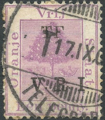 OVS 1d telegraph stamp overprinted V.R.I.