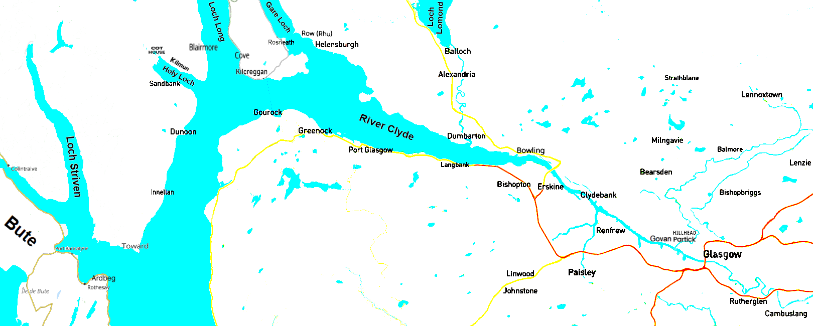 West Highland Telegraph system map - 2
