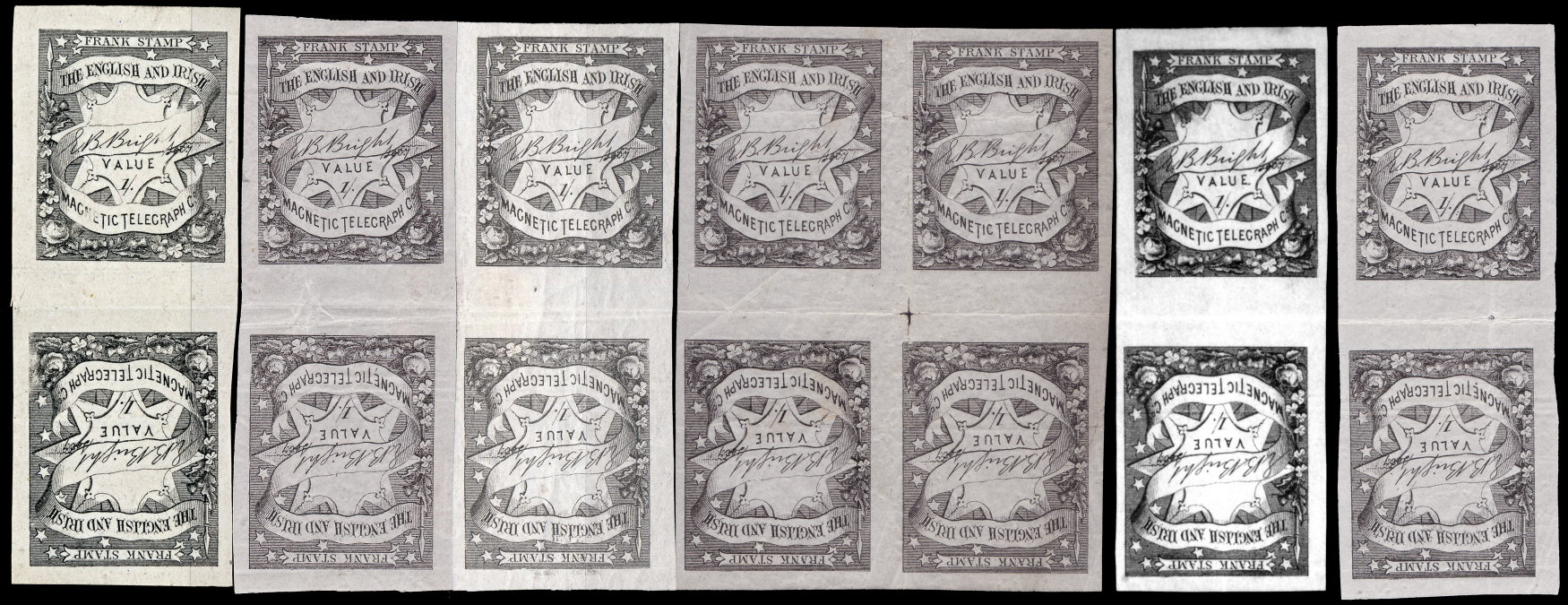 Reconstructed strip of 7 tête-bêche pairs
