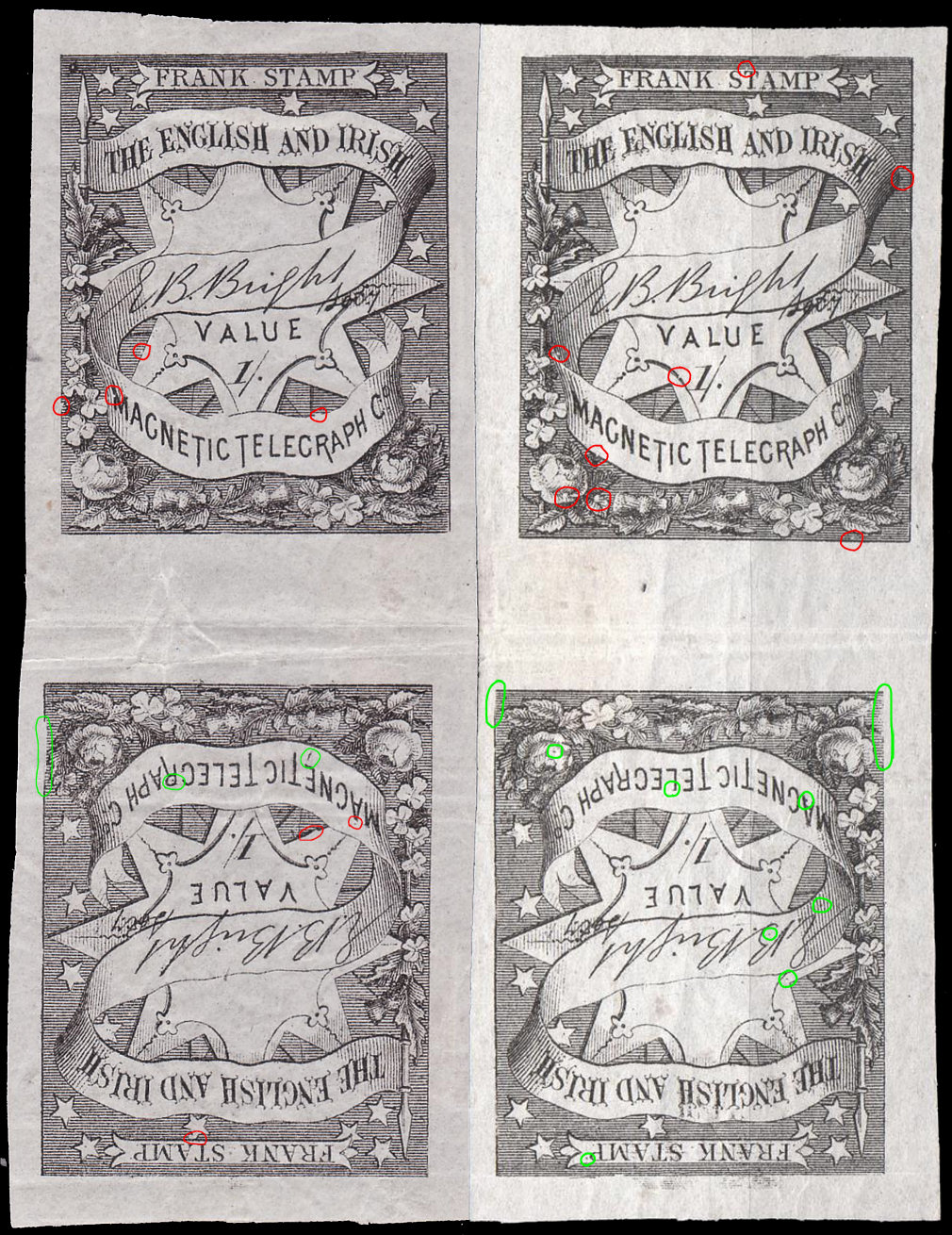 flaws on cols 2/3 tête-bêche