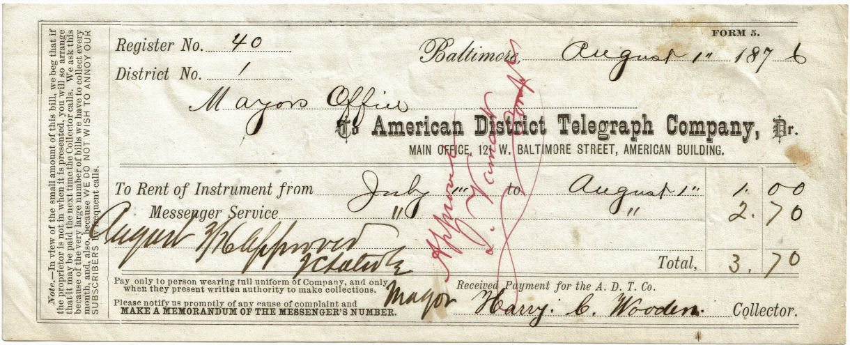 1876 Baltimore bill