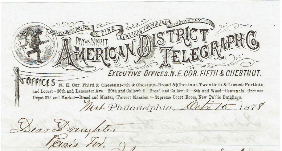 1878 Philadelphia envelope - Front