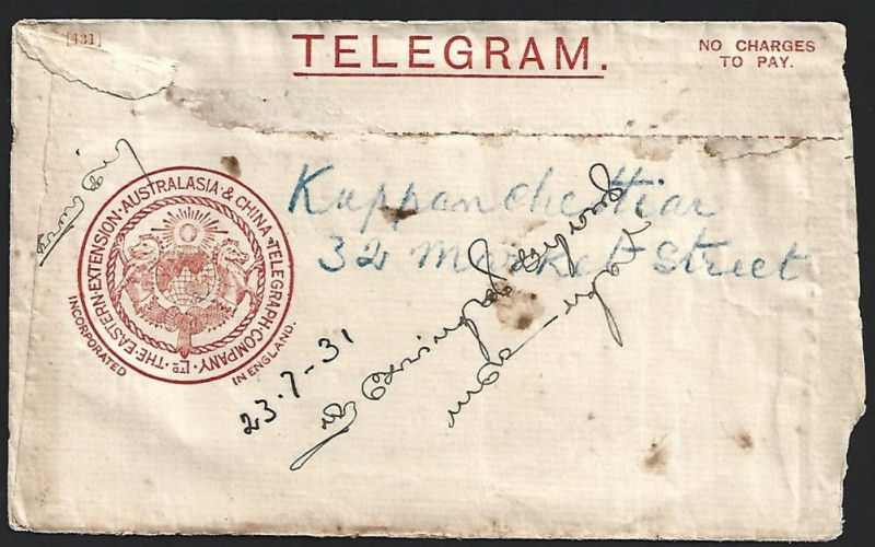 Envelope, 1931 - front