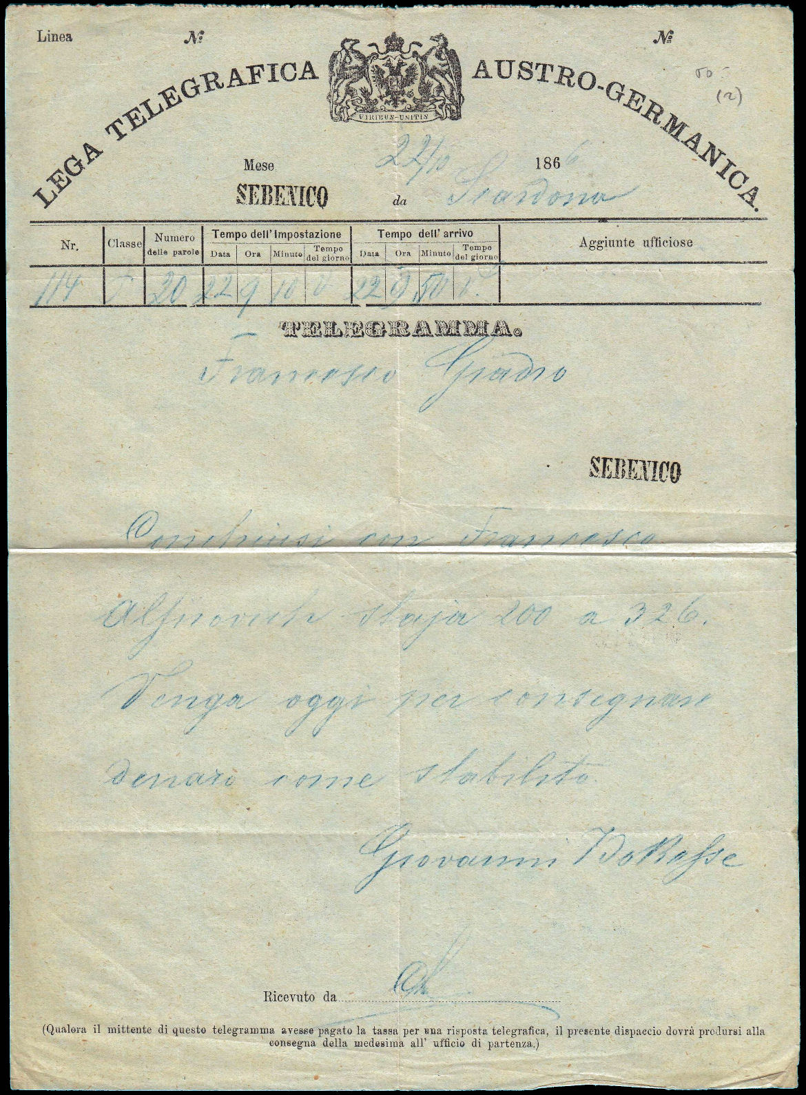 Sebenico, Croatia 1866