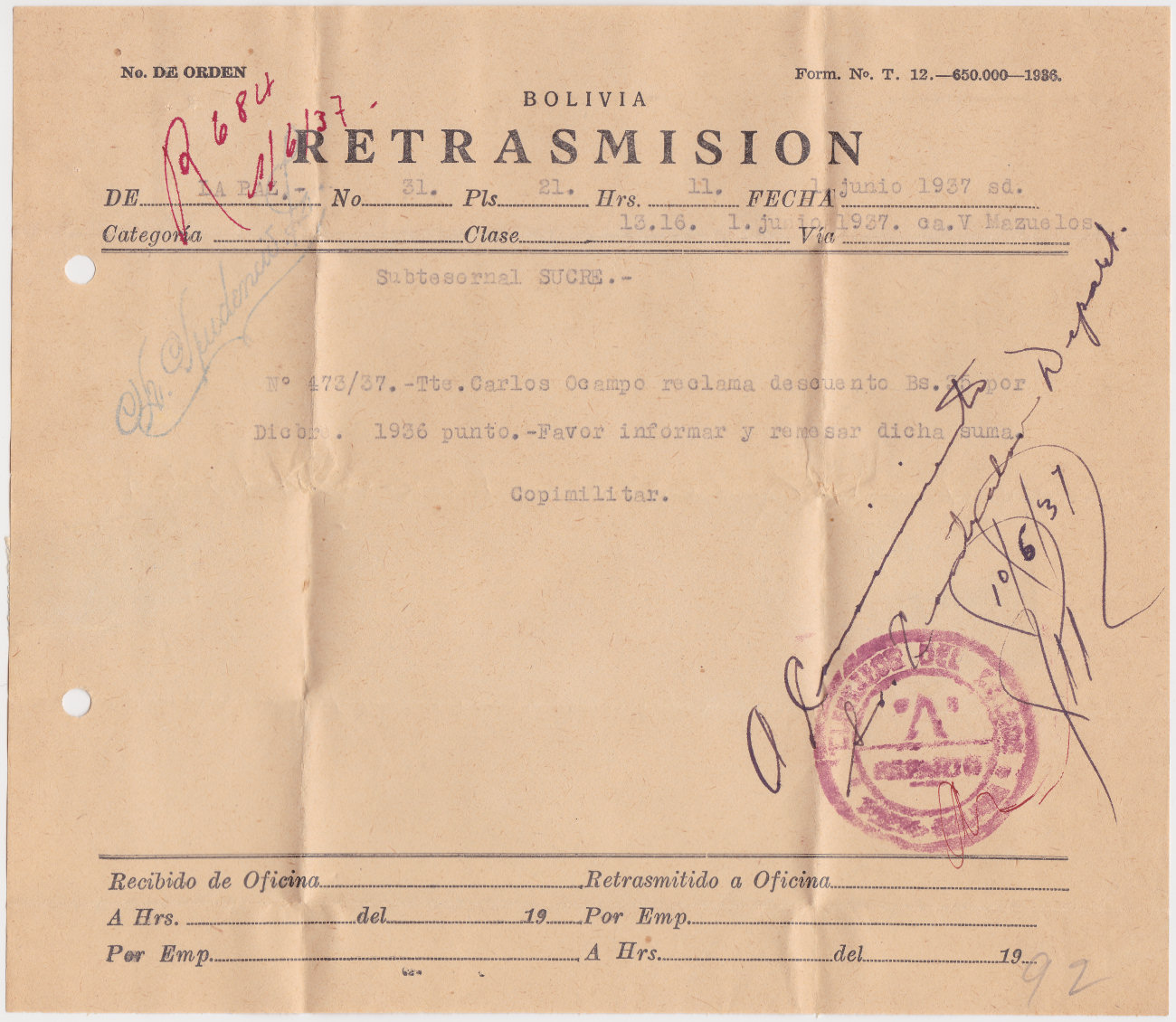 T12 - 1936 printing of 650,000