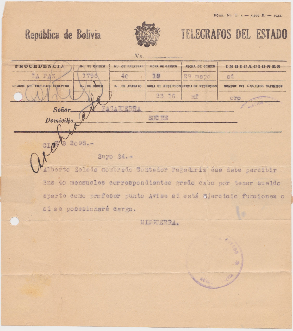 T5 - 1934 printing of 5000