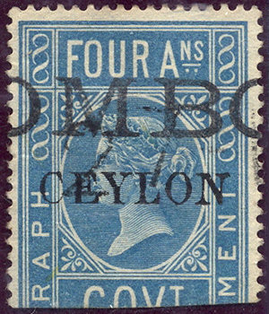 Ceylon overprint H19