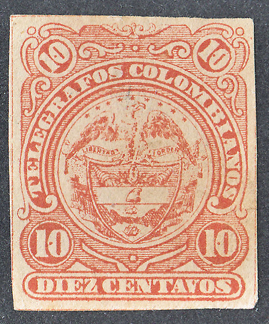 Colombia 10c type I, red