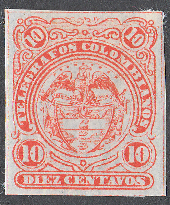 Colombia 10c type II, red