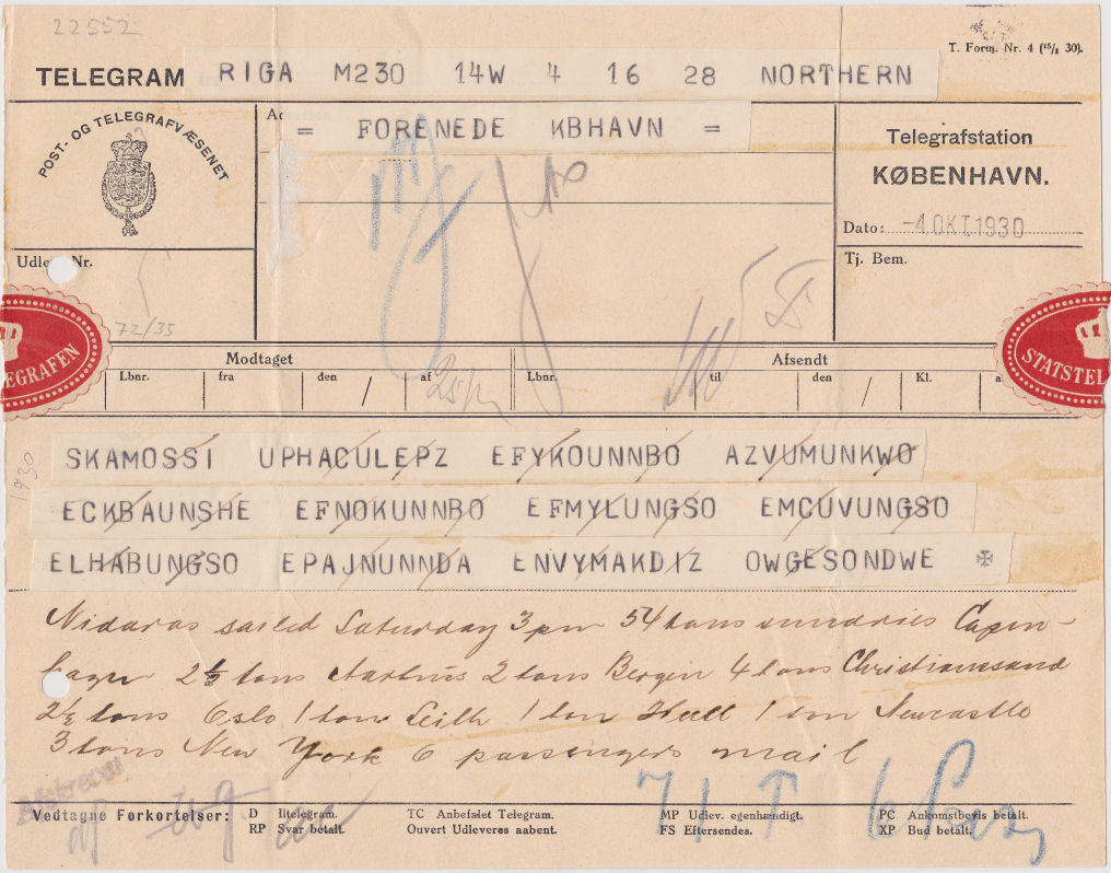 State Telegram used 4/10/1930