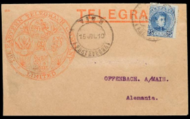 Eastern Spain to Germany Envelope - 1910