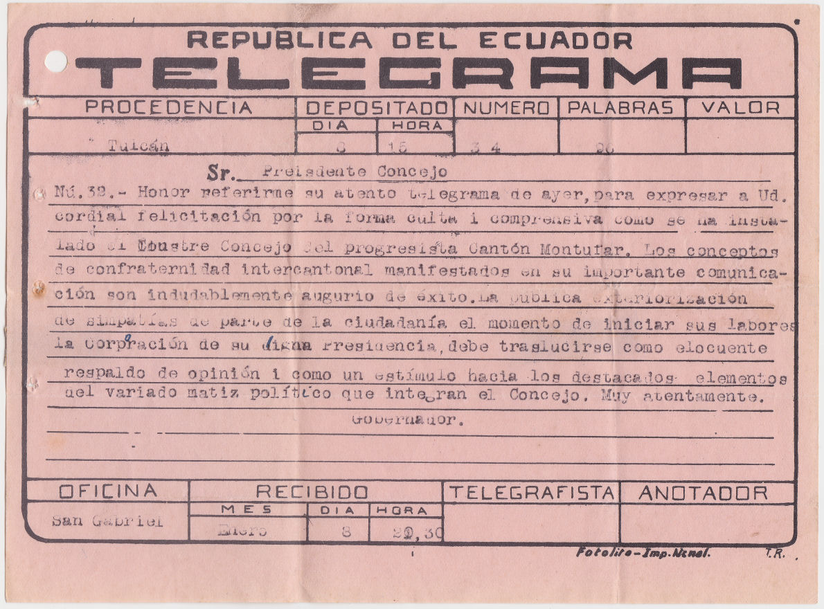 Ecuador, 8 January  193???