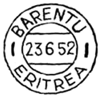 Barentu cancel 23-6-1952