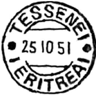 Tessenei cancel 25-10-1951