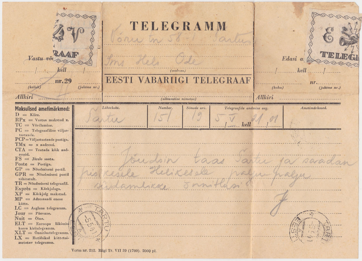 1941 telegram