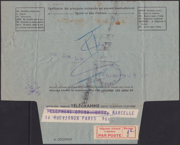 July 1957 Telegram - back