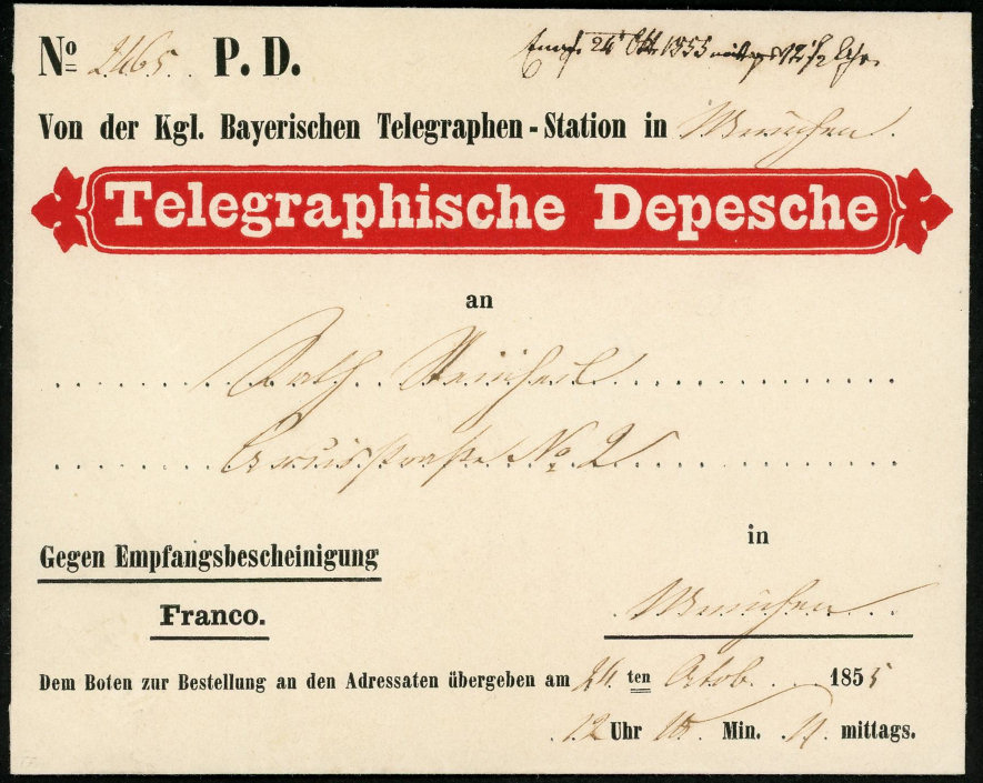Bavarian envelope of 1853