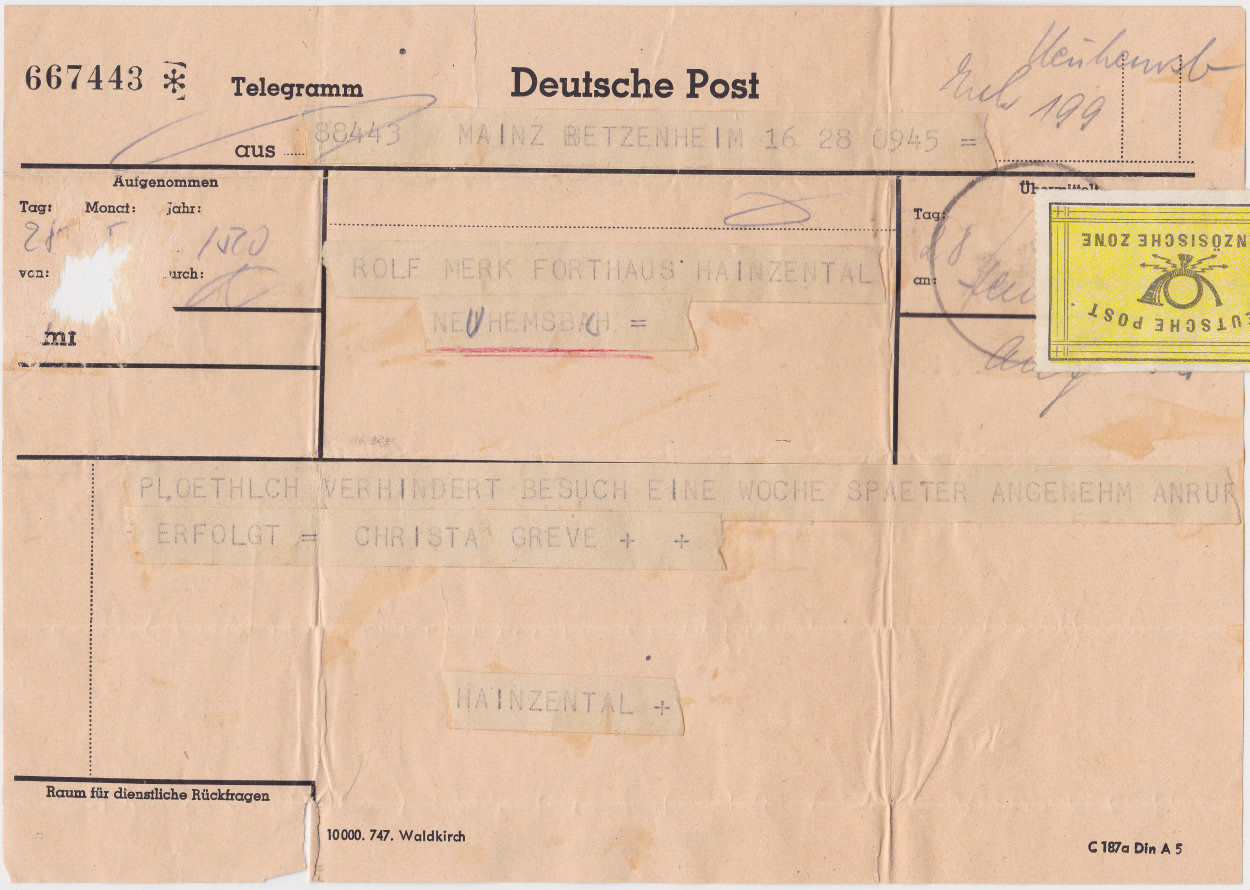 November 1944 form C. 187