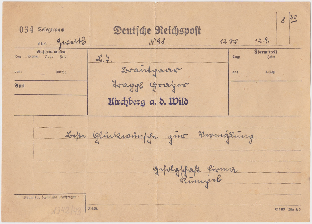 December 1942 form C. 187