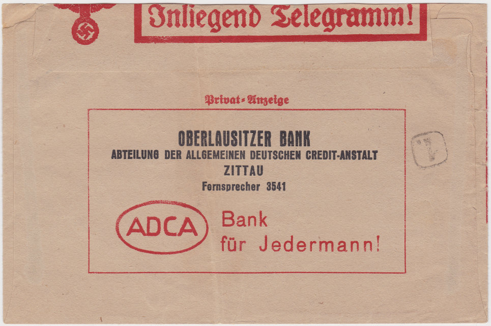 Germany Envelope - 476 - back