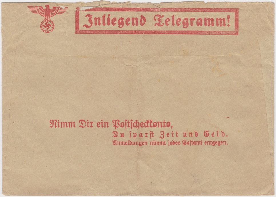 Germany Envelope - November 1941 - back