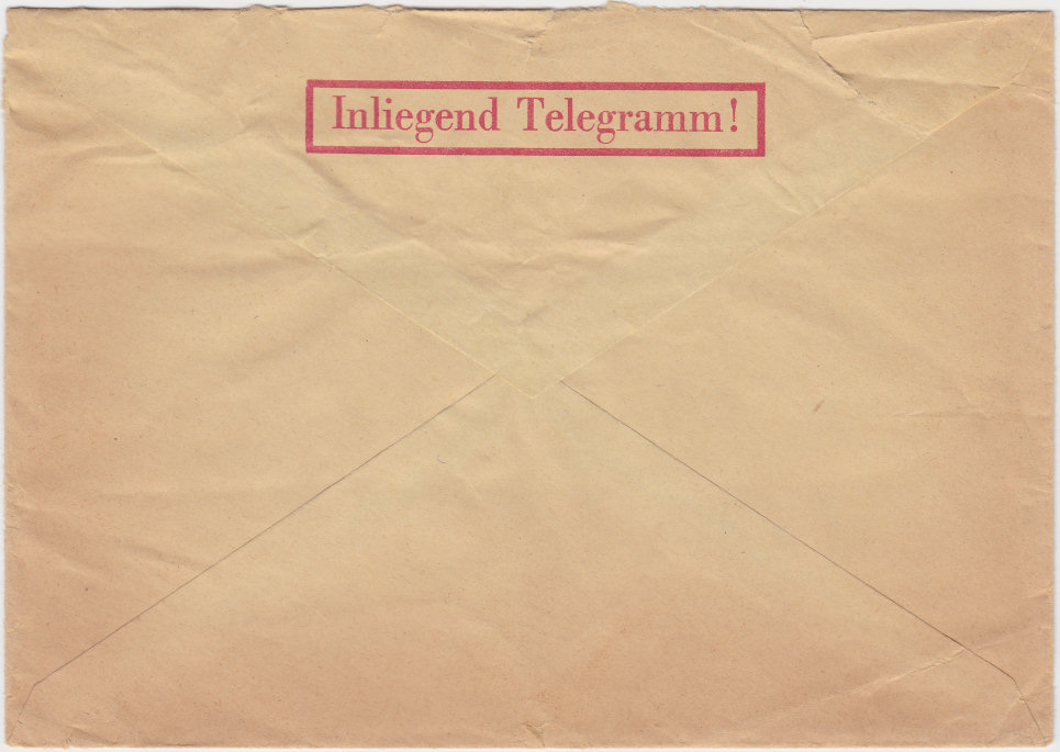 Germany Envelope - February 1959 - back