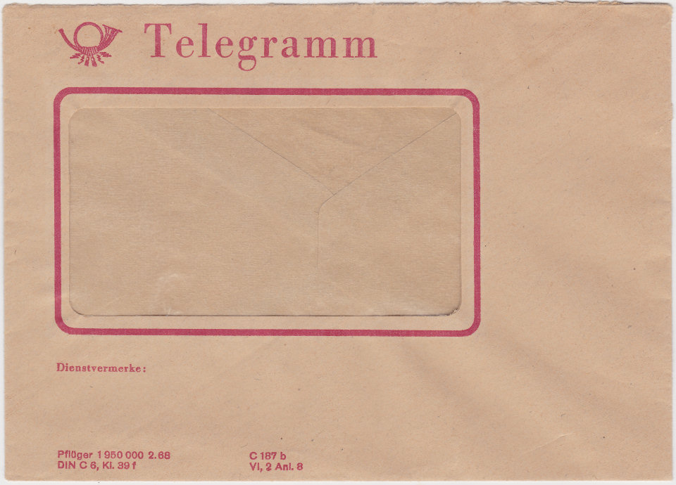 Germany Envelope - February 1968 - front