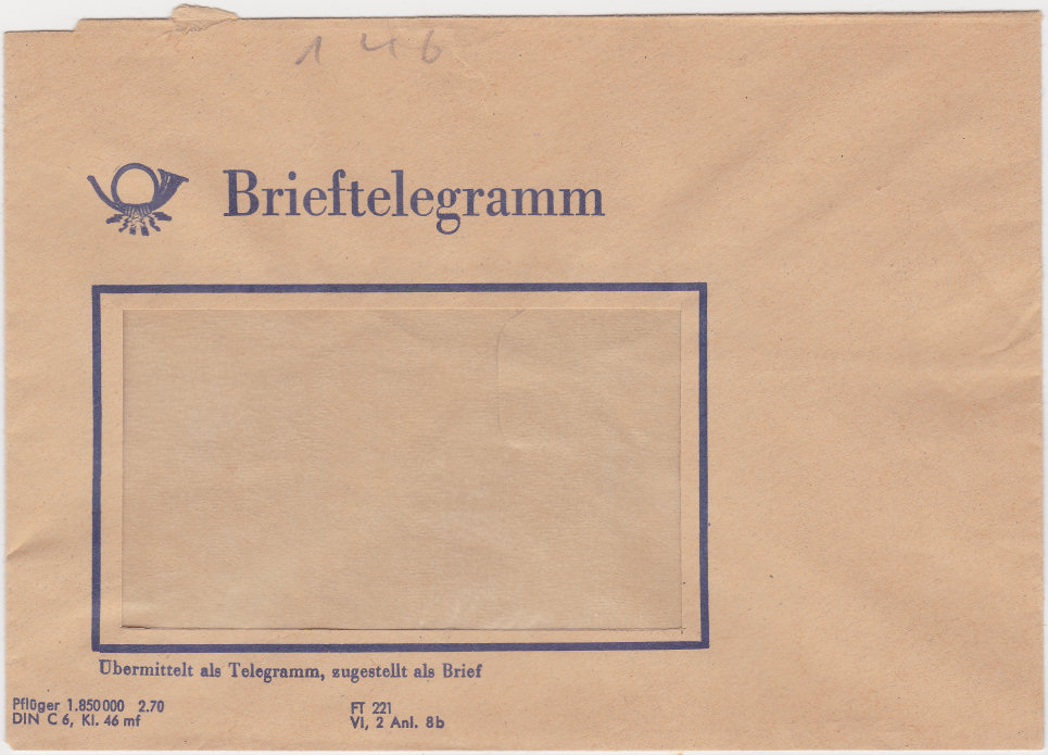 Germany Envelope - February 1970 - front
