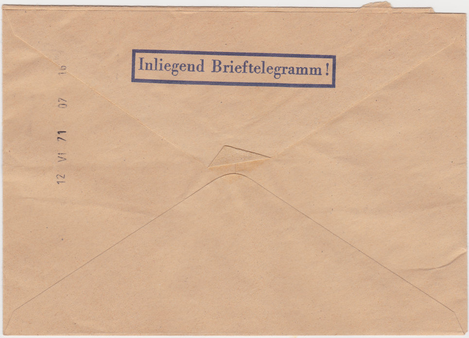 Germany Envelope - February 1970 - back