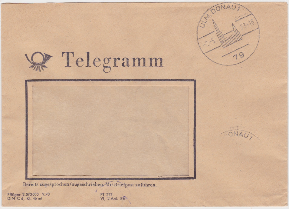 Germany Envelope - September 1970 - front
