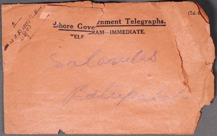 Johore Envelope 1930 front