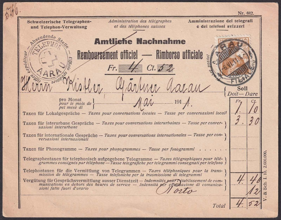 Form 662 dated June 1911