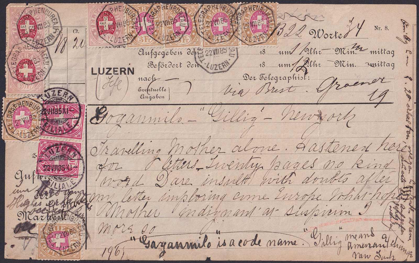 78Fr.20 in stamps to NY