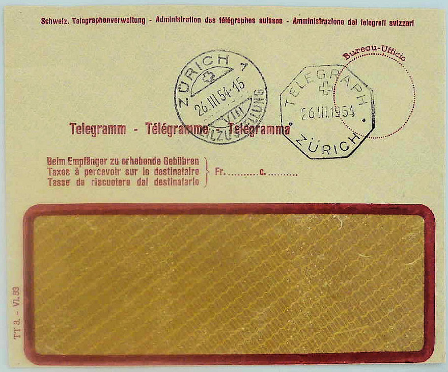 TT3 envelope used March 1954