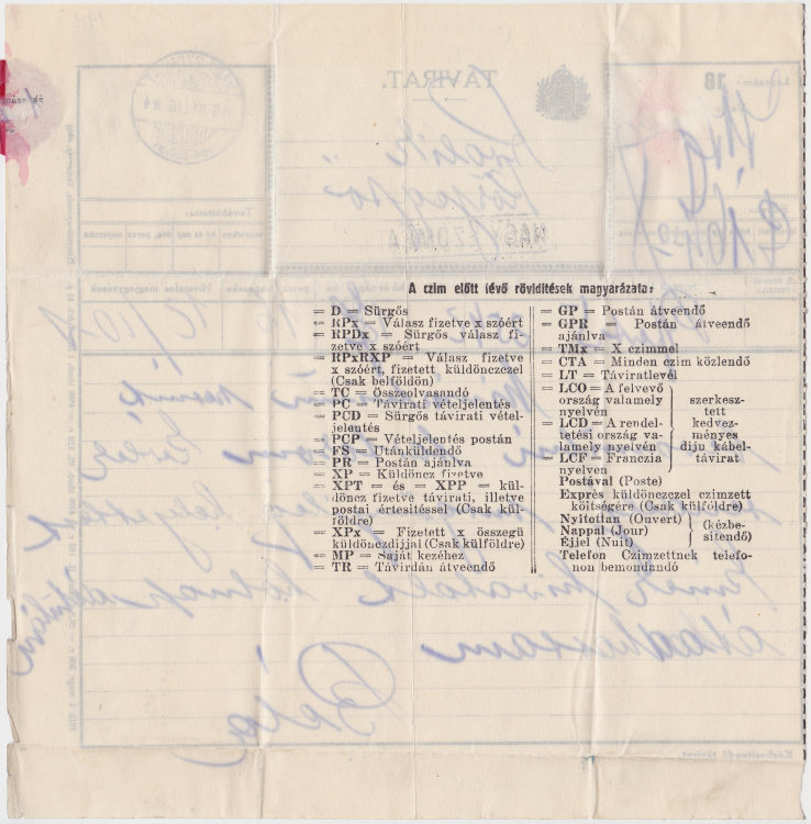 1914 Szeged Form - b