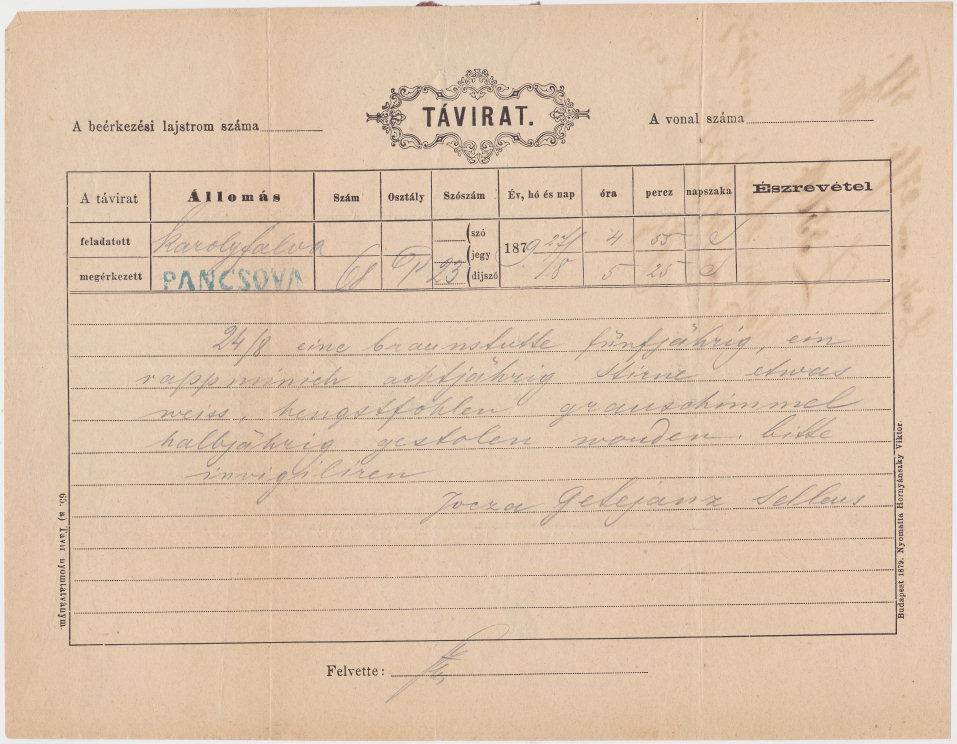 Form 65 of 27-8-1879-a