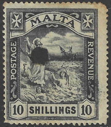 Malta 1921 10/- front