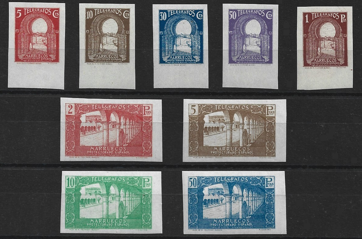 Morocco 1938 imperf set