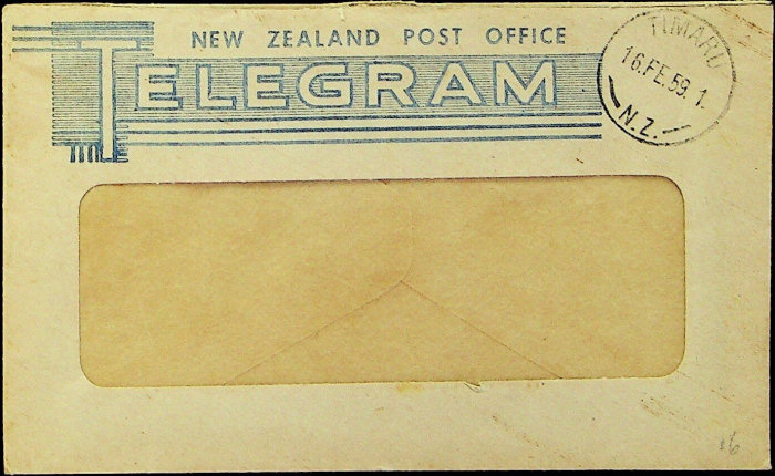 NZ Telegram 1959 - front