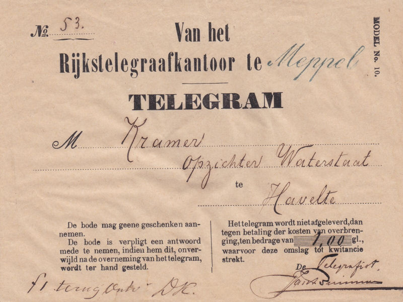 Model 8, envelope front