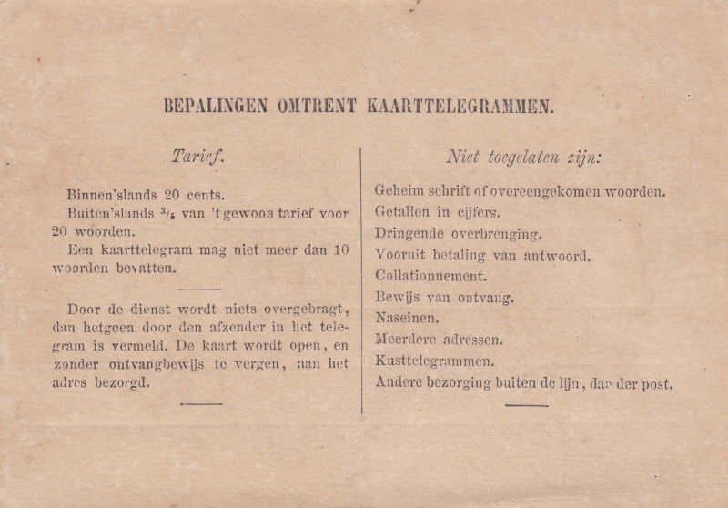 Model 28, Card Telegram back