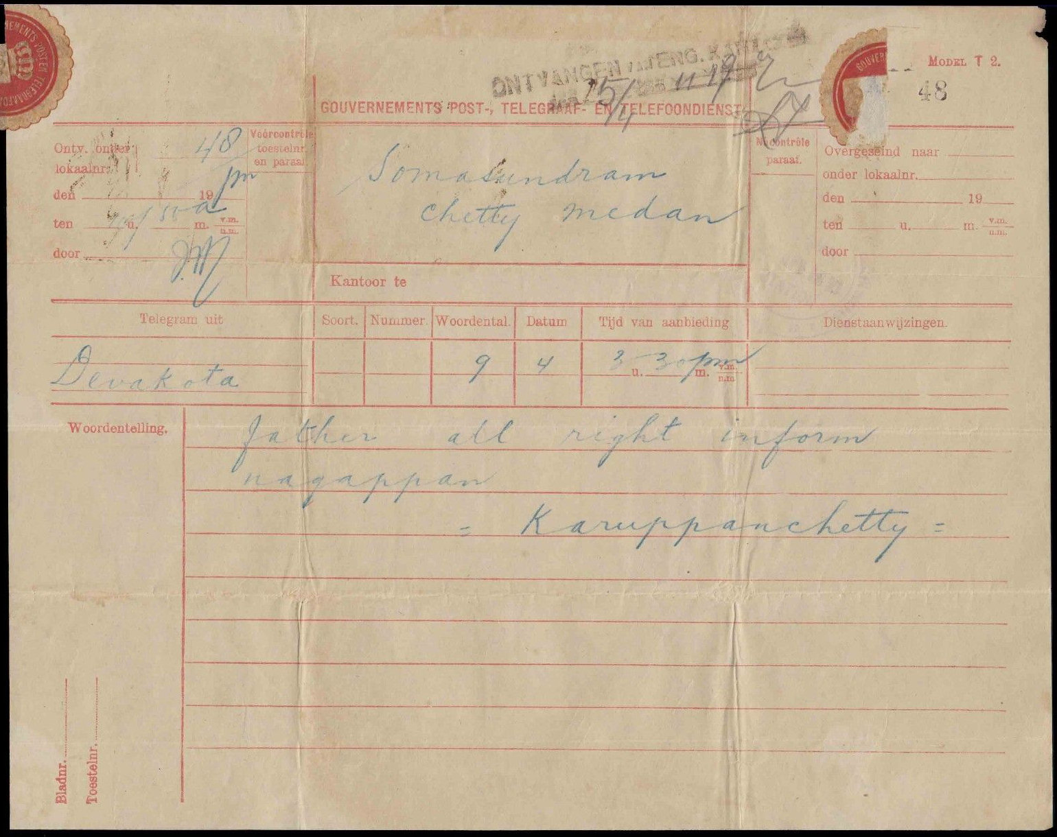 Telegram - T2 1927