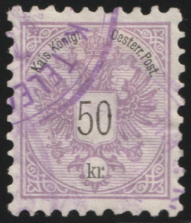 50kr Postage stamp - telegraph use