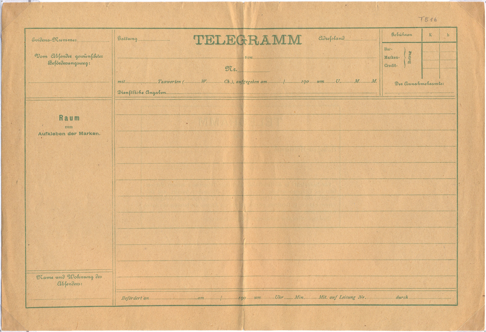 Telegram Form - 1910