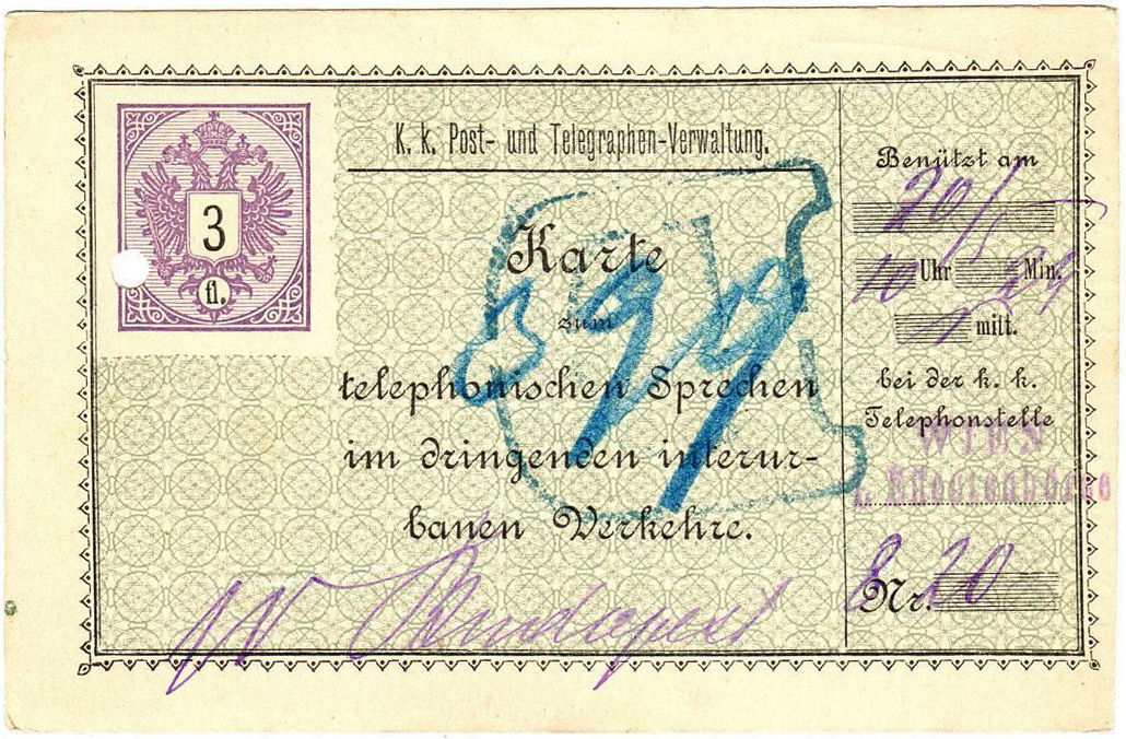 Austrian Telephone card 3fl
