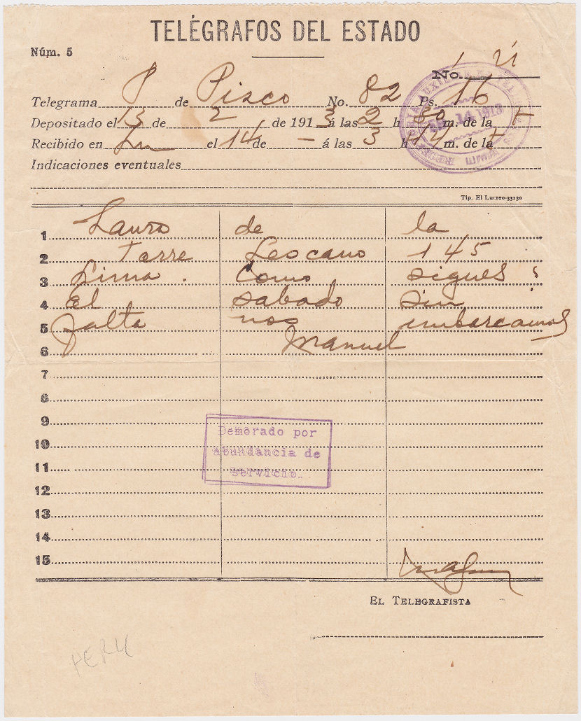 telegram of 1913