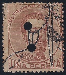 1873 1p Ultramar overprint - c