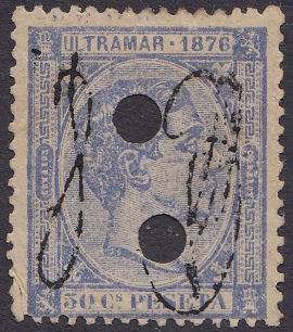 1876 50c Ultramar overprint - c