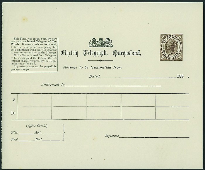 Telegraph Form of 1880's.