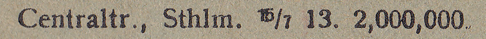 Sweden Telegram used 8 April 1915 - detail 2